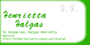 henrietta halgas business card